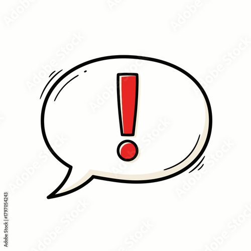 Hand-Drawn Exclamation Mark in Speech Bubble