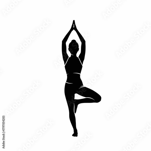 Female Yoga Tree Pose Silhouette