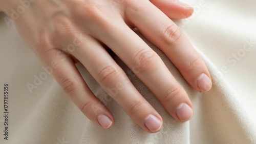 Wallpaper Mural Close up of a hand touching soft fabric, texture and detail. Torontodigital.ca