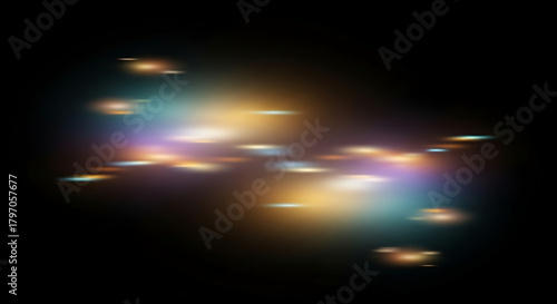 Vibrant bokeh light flares create a magical, dreamy atmosphere perfect for celebration or festive design elements