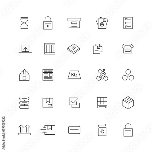 Ultrabook line icons collection. Portable, Lightweight, Sleek, Ultra-thin, High-performance, Elegant, Compact vector and linear illustration. Collection of black and white document icons representing 