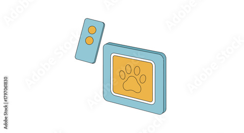 Modern pet paw print icon for veterinary clinic branding and pet product promotion, offering a cheerful and welcoming feel for animal lovers everywhere