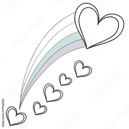 Heart Rainbow Shooting Star hearts love