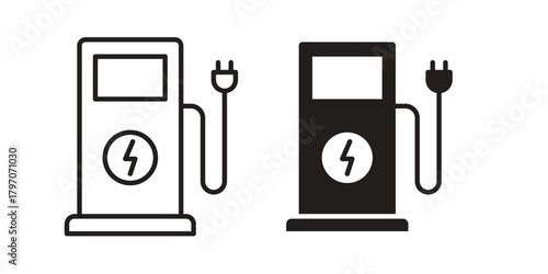 Charging station icon for template. Icon vector graphic set