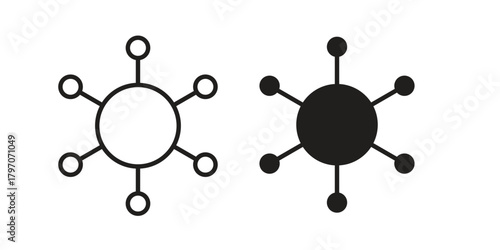 Chart connected icon for template. Icon vector graphic set