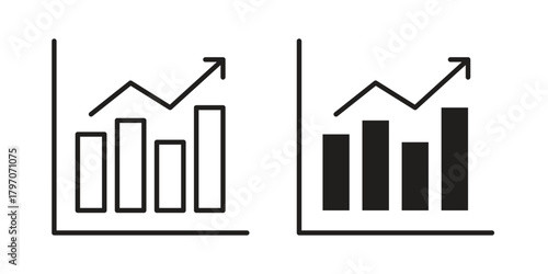 Chart histogram icon for template. Icon vector graphic set