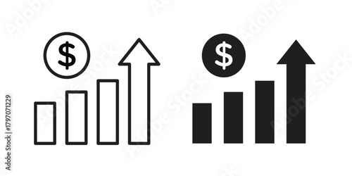 Chat arrow grow icon for template. Icon vector graphic set