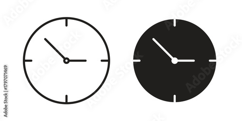Clock icon for template. Icon vector graphic set
