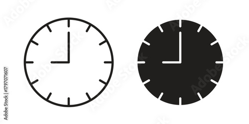 Clock nine icon for template. Icon vector graphic set