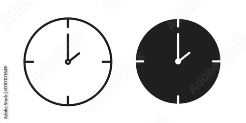 Clock two icon for template. Icon vector graphic set