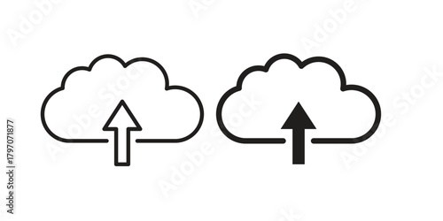 Cloud upload icon for template. Icon vector graphic set