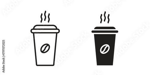 Coffee icon for template. Icon vector graphic set