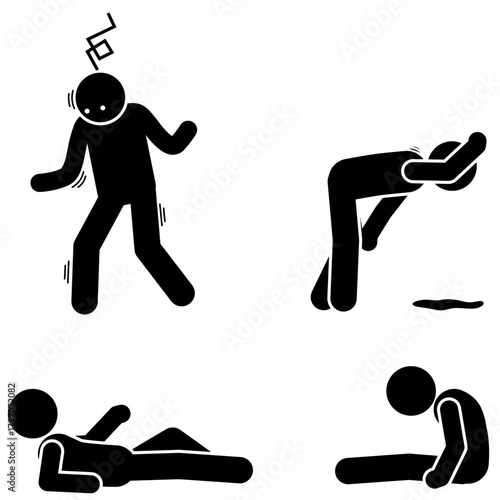 Collection of various drunk character poses