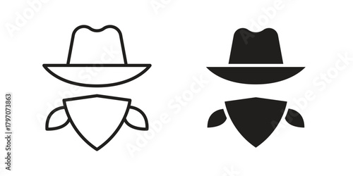 Cowboy icon for template. Icon vector graphic set