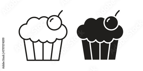 Cupcake icon for template. Icon vector graphic set