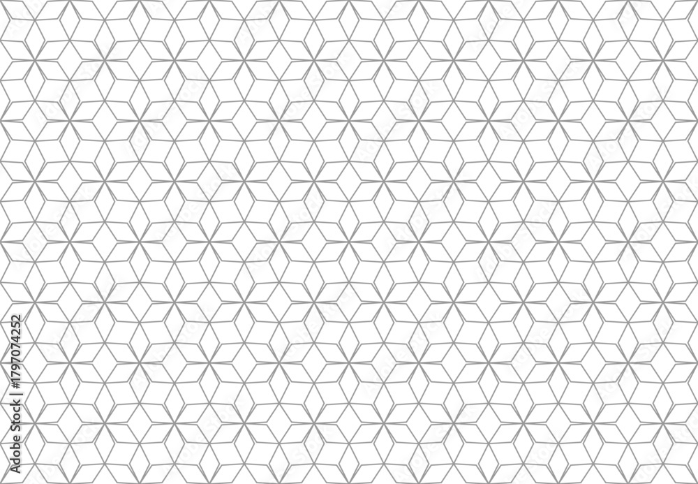 Fototapeta premium Geometric seamless pattern with rhombus shapes design. The thin gray outlines create a modern and elegant abstract texture.