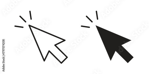 Cursor icon for template. Icon vector graphic set