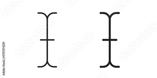 Cursor text icon for template. Icon vector graphic set