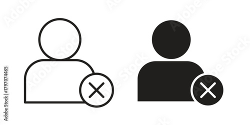 Delete user icon for template. Icon vector graphic set