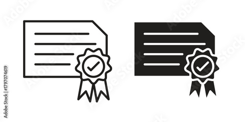 Diploma icon for template. Icon vector graphic set