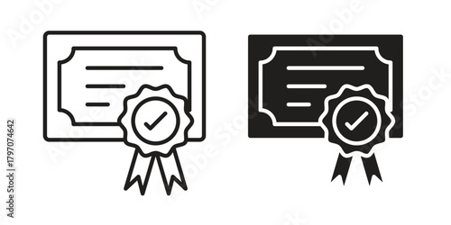 Diploma icon for template. Icon vector graphic set