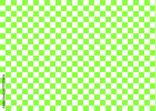 Bright green and white checkerboard pattern background