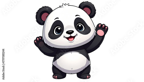 A cute panda illustration isolated on a white background, perfect for children’s designs, wildlife projects, or decorative purposes