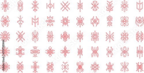 Elegant Red and Pink Floral Pattern Ornamental Botanical Motif, Seamless Vintage Flower Design for Textile, Wallpaper, and Decorative Art