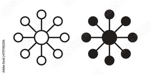 Chart connected icon pictogram in trendy outline style. icon, sign or symbol.