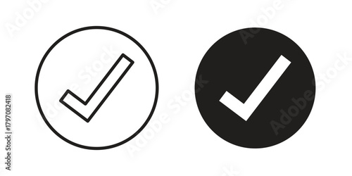 Check icon pictogram in trendy outline style. icon, sign or symbol.