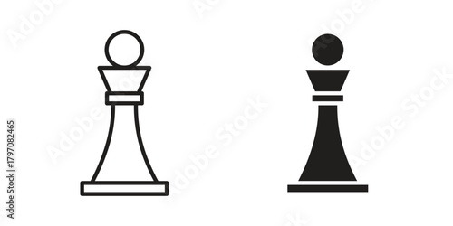 Chess icon pictogram in trendy outline style. icon, sign or symbol.
