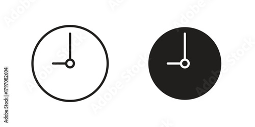 Clock nine icon pictogram in trendy outline style. icon, sign or symbol.