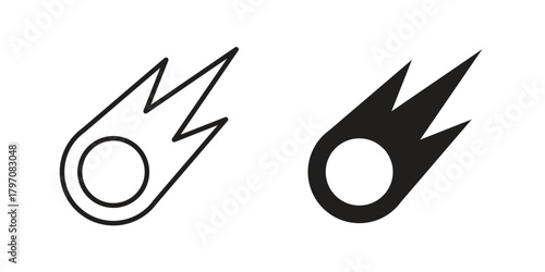 Comet icon pictogram in trendy outline style. icon, sign or symbol.