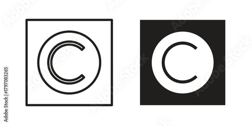 Copyright icon pictogram in trendy outline style. icon, sign or symbol.