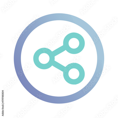 Share icon within a circle representing digital connection