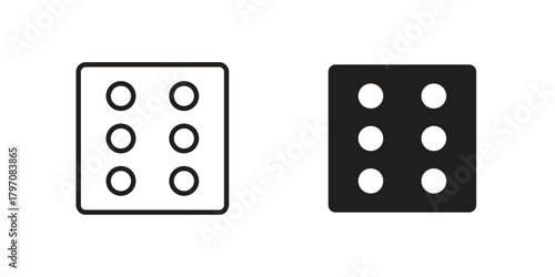 Dice icon pictogram in trendy outline style. icon, sign or symbol.