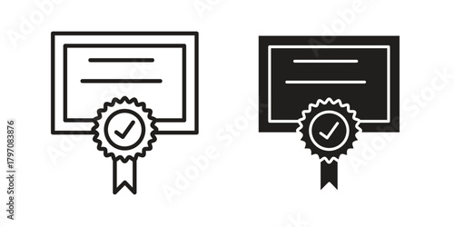 Diploma icon pictogram in trendy outline style. icon, sign or symbol.