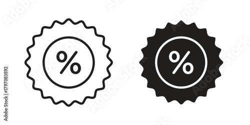 Discount icon pictogram in trendy outline style. icon, sign or symbol.