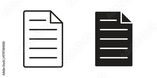Document icon pictogram in trendy outline style. icon, sign or symbol.