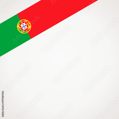 Top left corner ribbon flag of Portugal