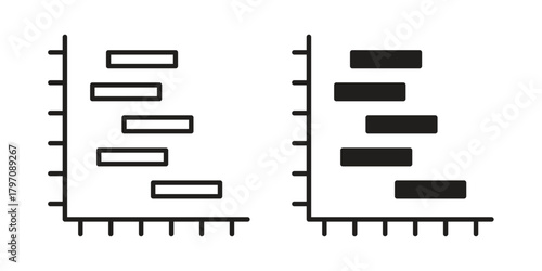 Chart gantt icon for your website design, logo, app, UI. EPS10