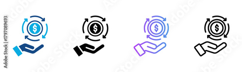 ROI Icon Multiple Style Vector Illustration
