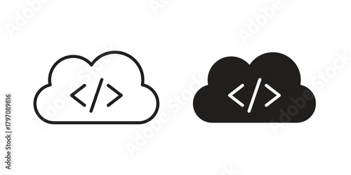 Cloud code icon for your website design, logo, app, UI. EPS10