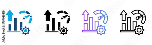 Perfomance Icon Multiple Style Vector Illustration

