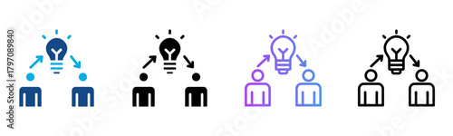 Mentor Icon Multiple Style Vector Illustration
