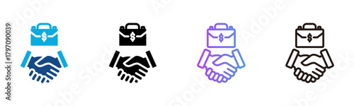 Business Icon Multiple Style Vector Illustration
