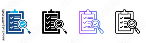 Assessment Icon Multiple Style Vector Illustration
