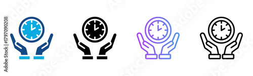 Time Management Icon Multiple Style Vector Illustration
