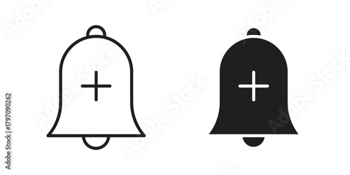 Cowbell circle plus icon for your website design, logo, app, UI. EPS10