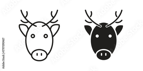 Deer rudolph icon for your website design, logo, app, UI. EPS10